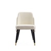 Manhattan Comfort Estelle Dining Chair in Cream and Black (Set of 2) 2-DC042-CR